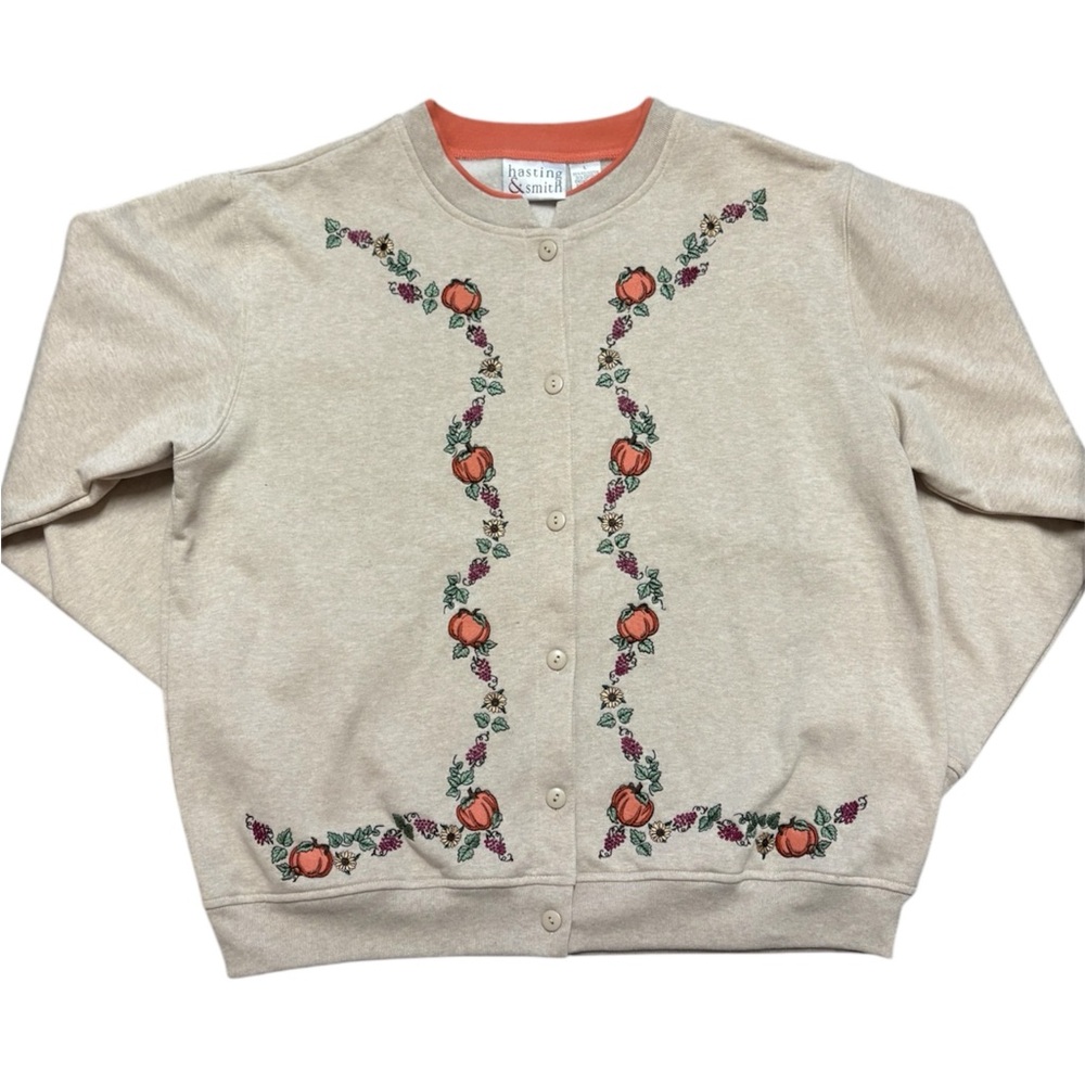 Pumpkin Teacher Cardigan, Size Large, No staining no pilling
